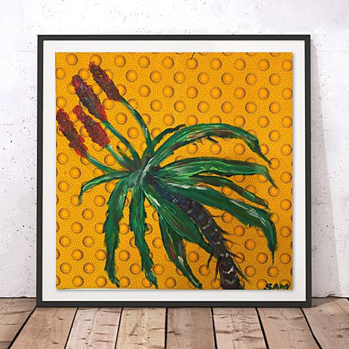 Aloe on Yellow Shweshwe prints