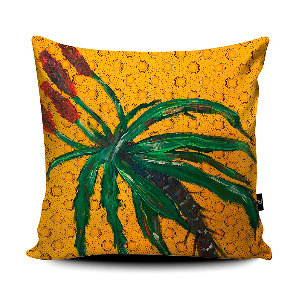 Aloe on Yellow Shweshwe Scatter Cushion